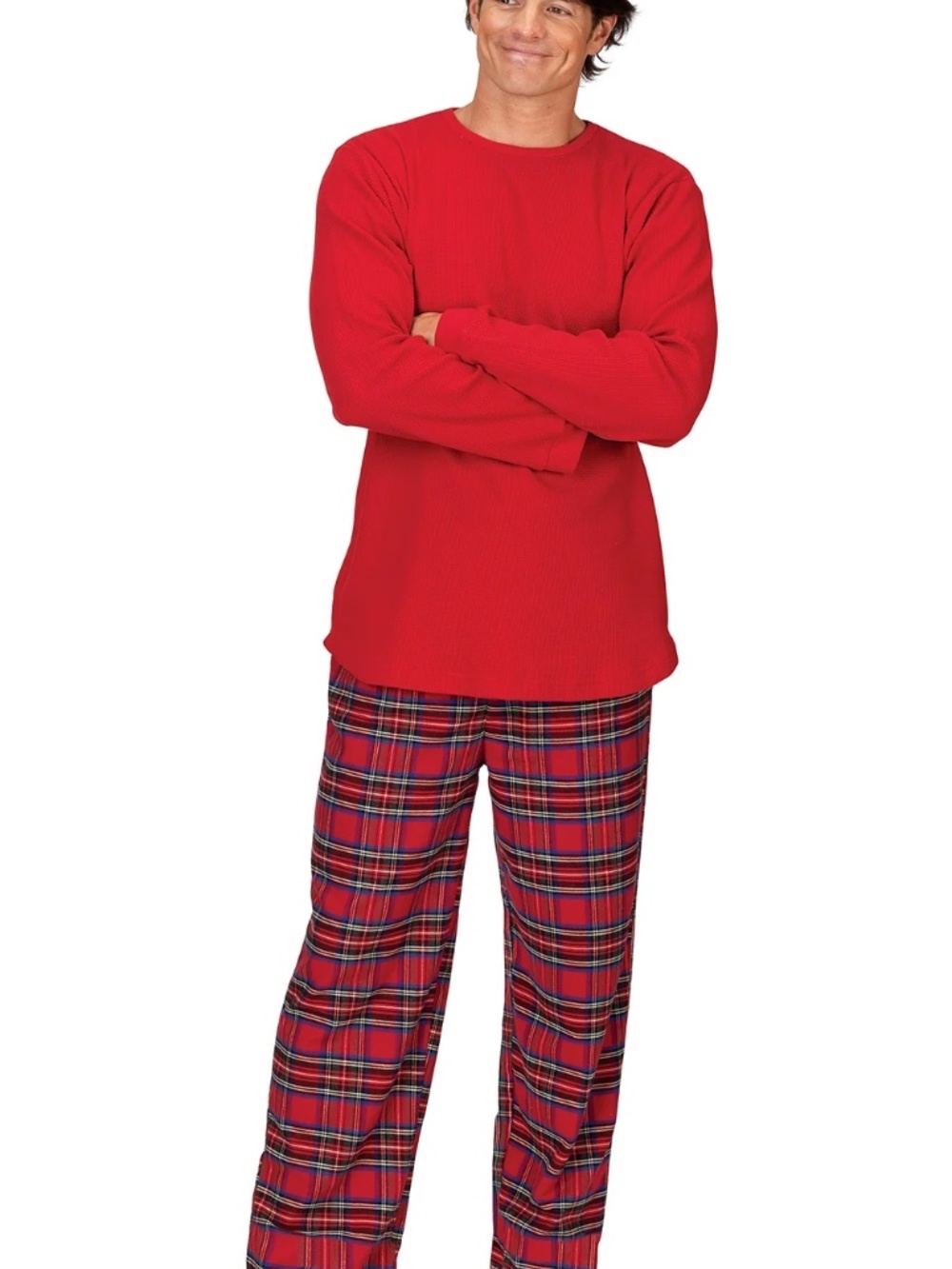 Pajamagram Men’s L Classic Plaid Thermal Pajama Set Red